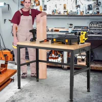 Costway 48" Adjustable Work Bench Heavy-Duty Steel Frame Worktable With Power Outlets -Costway GUEST 9b764588 1275 450f bfeb 04500adacdb6