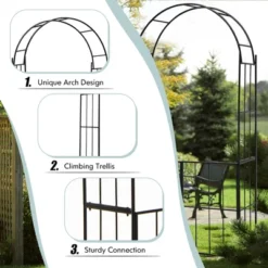 Costway Garden Arch Arbor Trellis With Gate 7.5 Ft Patio Archway Pergola For Wedding 16 Costway Garden Arch Arbor Trellis With Gate 7.5 Ft Patio Archway Pergola For Wedding -Costway GUEST 9b8c81de 38cb 4742 b26e ee3c3fe20860