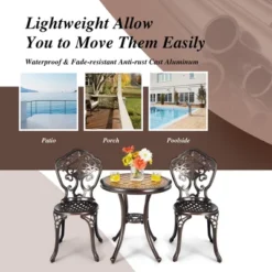 Costway 3PCS Patio Bistro Set Round Table Chairs All Weather Cast Aluminum Yard -Costway GUEST 9bc334ba 6bed 4c0a b3a9 f65f68002fe5