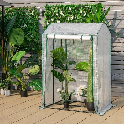Costway 39'' X 32'' X 59'' Walk-in Garden Greenhouse Warm House For Plant Growing 2 Costway 39'' X 32'' X 59'' Walk-in Garden Greenhouse Warm House For Plant Growing - Image 2