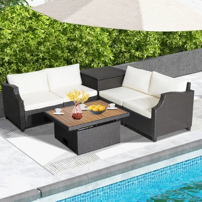 Costway 7pcs Patio Outdoor PE Wicker Cushioned Furniture Conversation Set Sectional Sofa 1 Costway 7pcs Patio Outdoor PE Wicker Cushioned Furniture Conversation Set Sectional Sofa