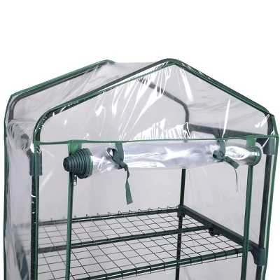Costway Portable Mini Walk In Outdoor 4 Shelves Greenhouse 9 Costway Portable Mini Walk In Outdoor 4 Shelves Greenhouse - Image 9