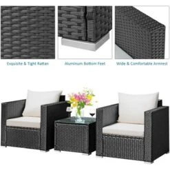 Costway 3PCS Patio Wicker Furniture Set Conversation Rattan Sofa Set W/Cushion Garden 15 Costway 3PCS Patio Wicker Furniture Set Conversation Rattan Sofa Set W/Cushion Garden -Costway GUEST 9dda5395 2a67 4060 9491 f50f0cf2cd1c