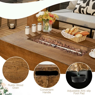 Costway 48 X27-inch Outdoor Gas Fire Pit Table 50,000 BTU W/ Lava Rocks & Cover 5 Costway 48 X27-inch Outdoor Gas Fire Pit Table 50,000 BTU W/ Lava Rocks & Cover - Image 5