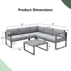 Costway 4PCS Patio Furniture Set Aluminum Frame Loveseat Coffee Table Cushions Deck Grey 11 Costway 4PCS Patio Furniture Set Aluminum Frame Loveseat Coffee Table Cushions Deck Grey -Costway GUEST 9de0c9d3 4b7e 42cc 9d7b 2ce69e2ae27b
