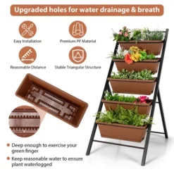 Costway 5-tier Vertical Garden Planter Box Elevated Raised Bed W/5 Container 12 Costway 5-tier Vertical Garden Planter Box Elevated Raised Bed W/5 Container -Costway GUEST 9ed8a112 bc38 4813 a3d9 edae858e5d94