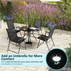 Costway 34 Inch Patio Dining Table Round Tempered Glass Tabletop With 1.5'' Umbrella Hole 16 Costway 34 Inch Patio Dining Table Round Tempered Glass Tabletop With 1.5'' Umbrella Hole -Costway GUEST 9efa7354 a39b 4160 92a8 6e5c209a51e6