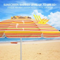 Costway 6.5FT Patio Beach Umbrella Sun Shade Tilt Carry Bag -Costway GUEST 9fe54d16 6e9f 4edc 8476 bc5b1f19ed78