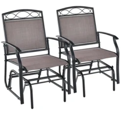 Costway 2pcs Patio Glider Set Single Swing Rocking Chair Heavy-Duty Metal Frame Outdoor 21 Costway 2pcs Patio Glider Set Single Swing Rocking Chair Heavy-Duty Metal Frame Outdoor -Costway GUEST 9fe9583d 5420 4b70 85ff 2322b243197b