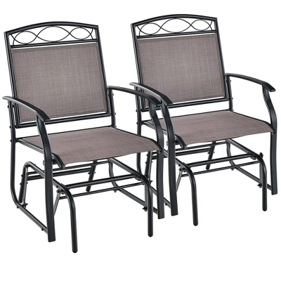 Costway 2pcs Patio Glider Set Single Swing Rocking Chair Heavy-Duty Metal Frame Outdoor 11 Costway 2pcs Patio Glider Set Single Swing Rocking Chair Heavy-Duty Metal Frame Outdoor - Image 11