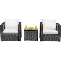 Costway 3PCS Patio Wicker Furniture Set Conversation Rattan Sofa Set W/Cushion Garden 12 Costway 3PCS Patio Wicker Furniture Set Conversation Rattan Sofa Set W/Cushion Garden -Costway GUEST a094c997 d527 4dd6 9254 e66fdabc7e88