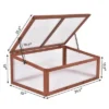 Costway Garden Portable Wooden Green House Cold Frame Raised Plants Bed Protection