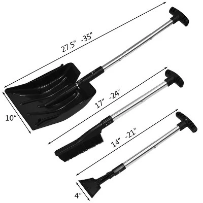 Costway 3-in-1 Snow Shovel W/Ice Scraper &Snow Brush Portable Shovel Kit 7 Costway 3-in-1 Snow Shovel W/Ice Scraper &Snow Brush Portable Shovel Kit - Image 7