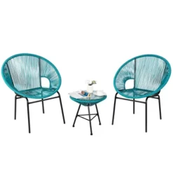 Costway 3PCS Patio Acapulco Furniture Bistro Set Plastic Rope Glass Table 20 Costway 3PCS Patio Acapulco Furniture Bistro Set Plastic Rope Glass Table -Costway GUEST a1c6660c 0725 42ac b30f baa29c0cba13