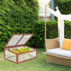 Costway Garden Portable Wooden Green House Cold Frame Raised Plants Bed Protection -Costway GUEST a33b6ee1 5d1a 4ab3 9001 2e707a6f3c9e