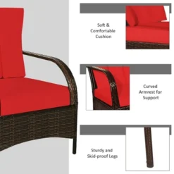 Costway 3 PCS Patio Rattan Furniture Set Coffee Table & 2 Rattan Chair W/Red Cushions 17 Costway 3 PCS Patio Rattan Furniture Set Coffee Table & 2 Rattan Chair W/Red Cushions -Costway GUEST a34ad44e 9721 49bb 855f 1d329679568f