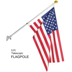 Costway American Flag Kit Wall Mount 5 Ft Spinning Pole 3'x5' US Flag Gold Ball Aluminum 11 Costway American Flag Kit Wall Mount 5 Ft Spinning Pole 3'x5' US Flag Gold Ball Aluminum -Costway GUEST a351cd6d 3c00 43e6 844e 889de2a899bf