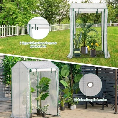 Costway 39'' X 32'' X 59'' Walk-in Garden Greenhouse Warm House For Plant Growing 5 Costway 39'' X 32'' X 59'' Walk-in Garden Greenhouse Warm House For Plant Growing - Image 5