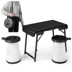 Costway 3-Piece Folding Table Stool Set With A Camping Table & 2 Retractable LED Stools 17 Costway 3-Piece Folding Table Stool Set With A Camping Table & 2 Retractable LED Stools -Costway GUEST a44fd9a3 22f4 4b34 8f58 843ad0c1fda1