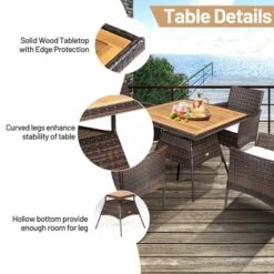 Costway 5PCS Patio Rattan Dining Furniture Set Arm Chair Wooden Table Top 15 Costway 5PCS Patio Rattan Dining Furniture Set Arm Chair Wooden Table Top -Costway GUEST a460e0f5 dceb 4cca bf37 62ad5a9cd282