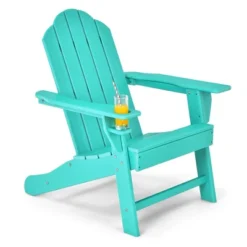 Costway Patio Adirondack Chair Weather Resistant Garden Deck W/Cup Holder WhiteBlackGreyTurquoise -Costway GUEST a4c03294 0bab 4b0a a8af 84f534c77a28