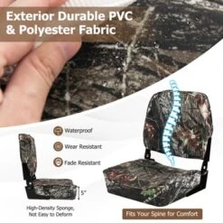 Costway 2-Piece Folding Boat Seat Set With Sponge Padding & Aluminum Hinges Low Back Black -Costway GUEST a4c90ca5 77ff 4a95 bfca f4922dc21f1d