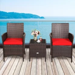 Costway 3PCS Patio Rattan Furniture Set Cushioned Sofa Glass Tabletop Deck RedBlue White 22 Costway 3PCS Patio Rattan Furniture Set Cushioned Sofa Glass Tabletop Deck RedBlue White -Costway GUEST a5e9be60 94f1 4f28 a9f3 8e0432e0326b