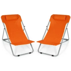Costway Set Of 2 Beach Chair Portable 3-Position Lounge Chair W/ Headrest BlueGreenOrange 22 Costway Set Of 2 Beach Chair Portable 3-Position Lounge Chair W/ Headrest BlueGreenOrange -Costway GUEST a63980b5 b231 4e3d bf2c 4fcc87b2dfa8
