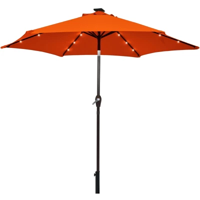 Costway 9FT Patio Solar Umbrella LED Steel Tilt With Crank 7 Costway 9FT Patio Solar Umbrella LED Steel Tilt With Crank - Image 7