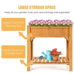 Costway 8 Grids Raised Garden Bed Elevated Planter Box Kit Wood W/Liner & Shelf 17 Costway 8 Grids Raised Garden Bed Elevated Planter Box Kit Wood W/Liner & Shelf -Costway GUEST a6c40e0d 6bb5 437b 80db ed0c0cc1a02a