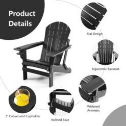 Costway Patio Folding Adirondack Chair HDPE All-Weather Pull-Out Ottoman WhiteBlackCoffeeGrayTurquoise 20 Costway Patio Folding Adirondack Chair HDPE All-Weather Pull-Out Ottoman WhiteBlackCoffeeGrayTurquoise -Costway GUEST a78b85fb 2d71 48a0 be5b ba3ed188c3c8