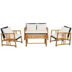 Costway 4PCS Patio Mix Brown Wicker Sofa Set Acacia Wood Frame With Seat & Back Cushions 17 Costway 4PCS Patio Mix Brown Wicker Sofa Set Acacia Wood Frame With Seat & Back Cushions -Costway GUEST a7add52e 4236 469b ac6a 00f9acea9672