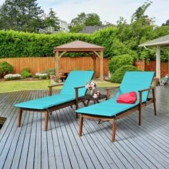 Costway 3PCS Patio Rattan Lounge Chair Folding Table Set Chaise Wood Cushioned WhiteTurquoise 20 Costway 3PCS Patio Rattan Lounge Chair Folding Table Set Chaise Wood Cushioned WhiteTurquoise -Costway GUEST a7ba478b 2bc9 4290 8373 b2f1b577c7f6