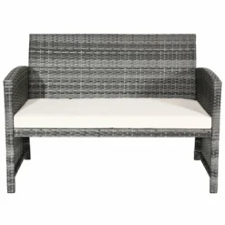 Costway 4PCS Patio Rattan Furniture Set Conversation Glass Table Top Cushioned Sofa White -Costway GUEST a837f834 04f8 4822 89e4 df3c4a030b9a 2