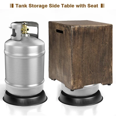 Costway 48''x27'' 50,000 BTU Propane Fire Pit Table Set W/ Side Table Tank Storage & Cover 6 Costway 48''x27'' 50,000 BTU Propane Fire Pit Table Set W/ Side Table Tank Storage & Cover - Image 6