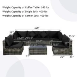 Costway 7PCS Patio Rattan Furniture Set Sectional Sofa Garden Black Cushion 11 Costway 7PCS Patio Rattan Furniture Set Sectional Sofa Garden Black Cushion -Costway GUEST a85e2f7e 8019 4dde a7fc 0f91372e53ae