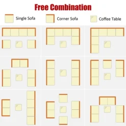 Costway 7PCS Patio Rattan Furniture Set Sectional Sofa Garden Red Cushion 13 Costway 7PCS Patio Rattan Furniture Set Sectional Sofa Garden Red Cushion -Costway GUEST a9a1b952 a1e5 4212 8c21 14480d00f796