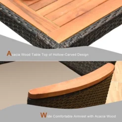 Costway 9PCS Patio Rattan Dining Set 8 Chairs Cushioned Acacia Table Top 15 Costway 9PCS Patio Rattan Dining Set 8 Chairs Cushioned Acacia Table Top -Costway GUEST aa189f41 eef8 466d 858b a348ea0aedf7