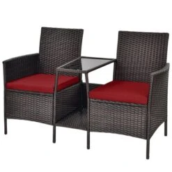 Costway Patio Rattan Wicker Conversation Set Sofa Cushioned Loveseat Glass Table 18 Costway Patio Rattan Wicker Conversation Set Sofa Cushioned Loveseat Glass Table -Costway GUEST aa4d1489 c664 4068 bab9 5727fd542b4a