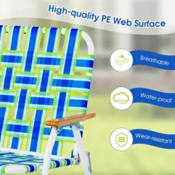 Costway 2-Person Folding Chair With Armrest 661 LBS Load Capacity For Camping Beach -Costway GUEST aa6e7903 dfc7 4cba 811c aea739c5a8ee