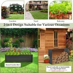Costway 1 PC Galvanized Raised Garden Bed Outdoor Planter Box Firewood Rack Log Holder 15 Costway 1 PC Galvanized Raised Garden Bed Outdoor Planter Box Firewood Rack Log Holder -Costway GUEST ab93f02c 0f48 46e4 8103 af7acf54ba74