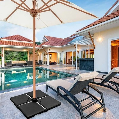 Costway 4 PC Cantilever Offset Umbrella Base Stable Weight Stand Water/Sand Filled 238lb 3 Costway 4 PC Cantilever Offset Umbrella Base Stable Weight Stand Water/Sand Filled 238lb - Image 3