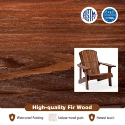 Costway 110 LBS Capacity Kid's Adirondack Chair Patio Wood High Backrest Arm Rest -Costway GUEST abffceac 4cb4 4461 ae63 4a4aa8610e47