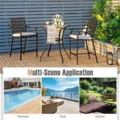 Costway Patio Square Bar Table Wood-Like Tabletop Metal Frame Garden Backyard 8 Costway Patio Square Bar Table Wood-Like Tabletop Metal Frame Garden Backyard -Costway GUEST ac959e44 38ee 44a3 8cc8 ad2a0144aff9