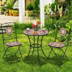 3pcs Patio Bistro Set Outdoor Patio Conversation Furniture Folding Dining Garden -Costway GUEST accd60ef feb9 4c86 b88e 0cc7c6ac0b14
