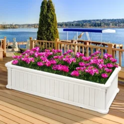 48''x24''Raised Garden Bed Rectangle Plant Box Planter Flower Vegetable White -Costway GUEST ae0b389d 2c42 42e0 ac80 ecda87ac836d