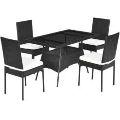Costway 5PCS Patio Rattan Dining Set Cushioned Chair Table W/Glass Top Garden Furniture 13 Costway 5PCS Patio Rattan Dining Set Cushioned Chair Table W/Glass Top Garden Furniture -Costway GUEST ae3e3be4 c6cc 451f 8865 c225bf898ed3