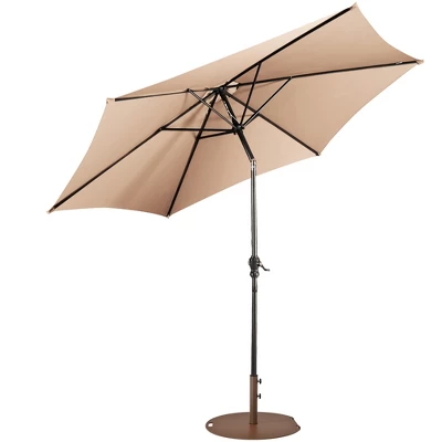 Costway 9ft Patio Umbrella Outdoor W/ 50 LBS Round Umbrella Stand W/ Wheels 10 Costway 9ft Patio Umbrella Outdoor W/ 50 LBS Round Umbrella Stand W/ Wheels - Image 10