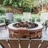 Costway 36 Inch Round Steel Fire Pit Ring Liner DIY Wood Burning Insert