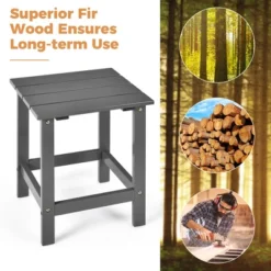 Costway 2PCS Patio Adirondack Chair Side Table Set Solid Wood Garden Deck Grey -Costway GUEST af53440d 6bf6 4e8b 95ea ed018f9af213